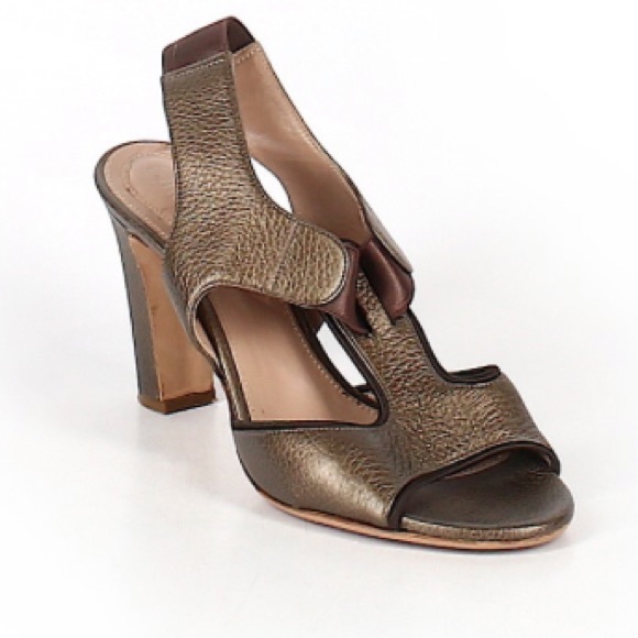 Chloe Shoes - CHLOE stunning metallic bronze leather heels